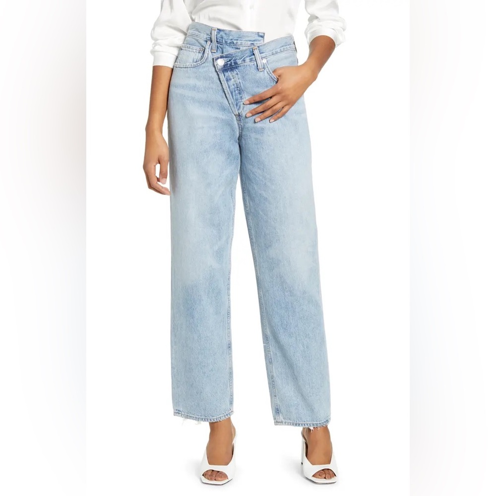 Agolde Crisscross Upsize High Waist Jeans Denim Suburbia sz 25 Revolve